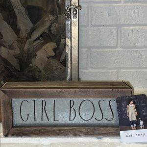 Rae Dunn GIRL BOSS Metal and Wood Sign